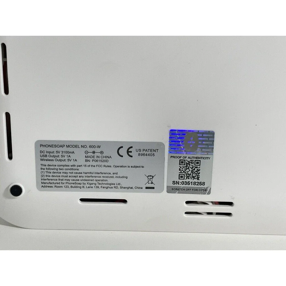 PHONESOAP 3 UV Cell Phone Sanitizer Cleaner & Dual Universal Charger White 600W
